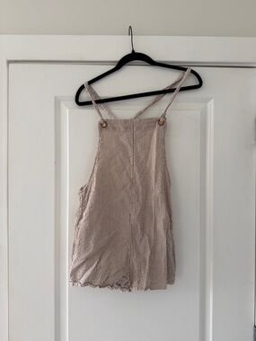 RVCA Beige Striped Tank Romper